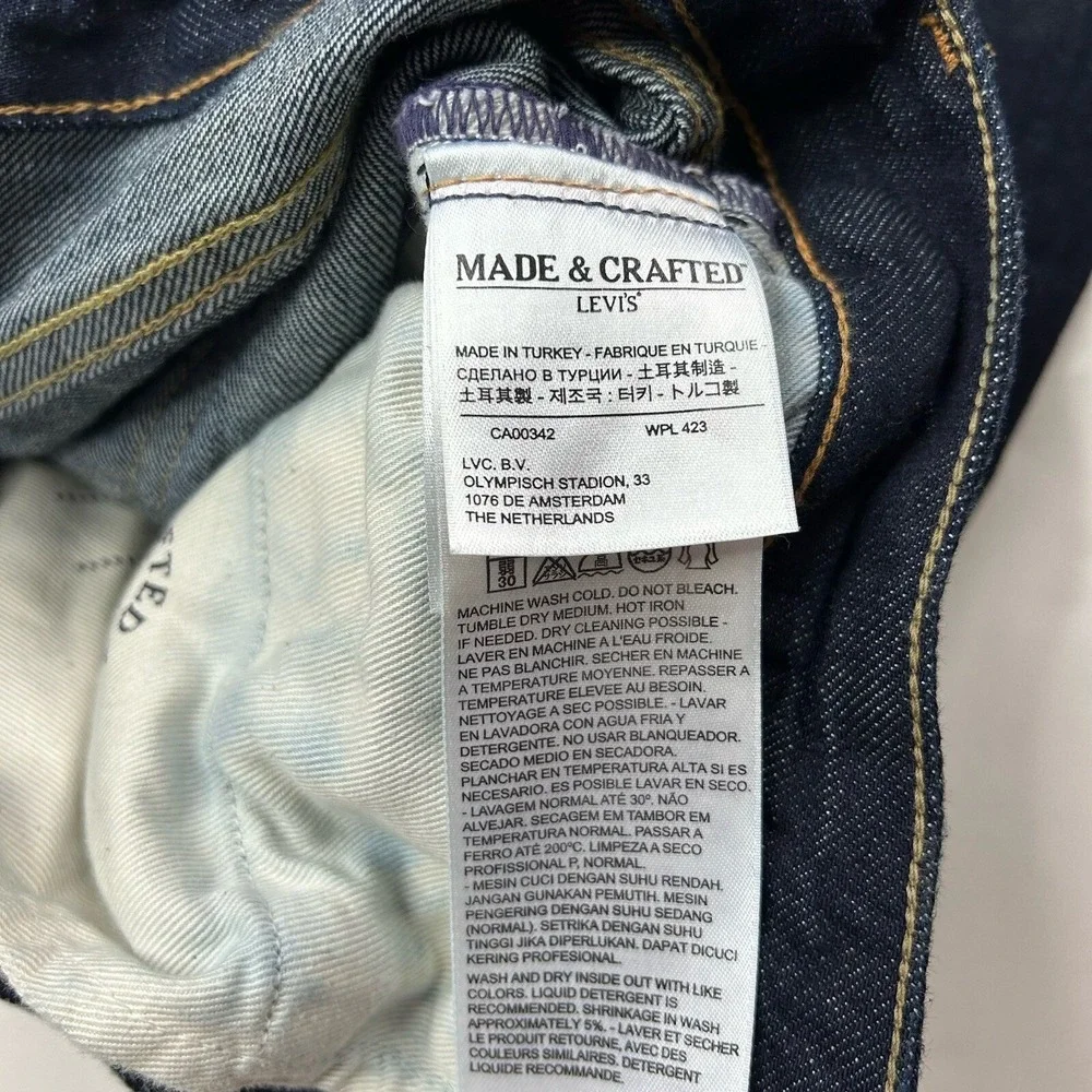 Levi's Made & Crafted Tack Slim Jeans Men's 30 Selvedge Denim Dark Mid Rise